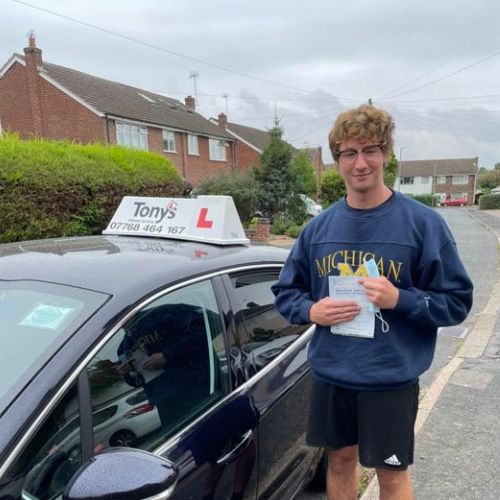Well done George from Barwell on passing your driving test first time!