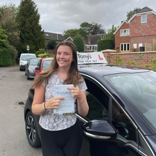 Well done Rosie from Leire on passing your driving test first time!